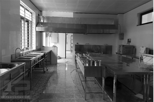 Lắp đặt thiết bị bếp công nghiệp cho trường tiểu học tại  Vĩnh Phúc