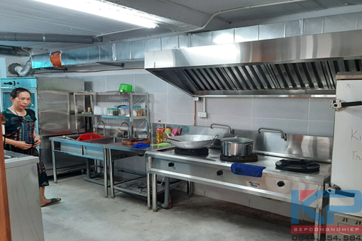 Lắp đặt khu bếp công nghiệp cho trung tâm tiếng nhật tại Lideco
